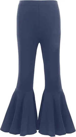 Little Baby Girls Leggings Fashion Ruffle Stretch Bell Bottom Flare Pants High Waist Yoga Trousers