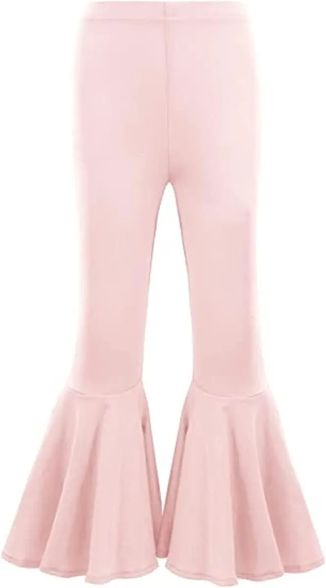 Little Baby Girls Leggings Fashion Ruffle Stretch Bell Bottom Flare Pants High Waist Yoga Trousers