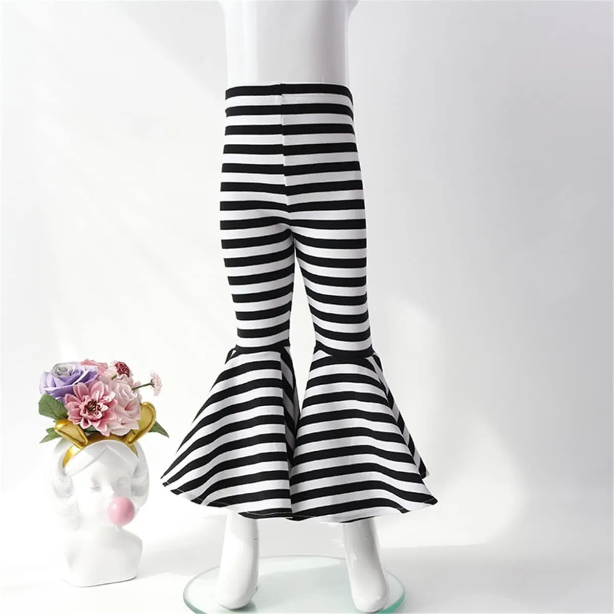 Little Baby Girls Leggings Fashion Ruffle Stretch Bell Bottom Flare Pants High Waist Yoga Trousers