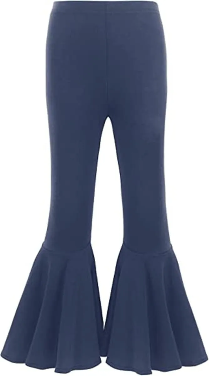 Little Baby Girls Leggings Fashion Ruffle Stretch Bell Bottom Flare Pants High Waist Yoga Trousers