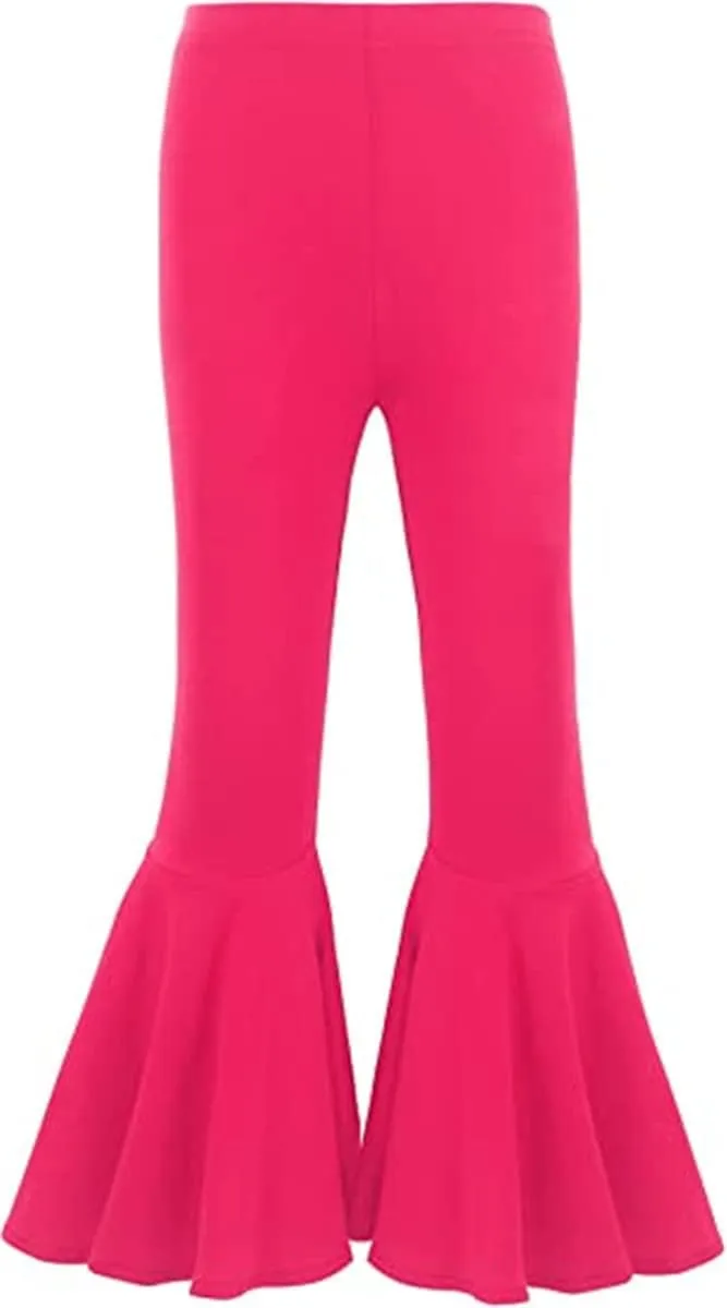 Little Baby Girls Leggings Fashion Ruffle Stretch Bell Bottom Flare Pants High Waist Yoga Trousers