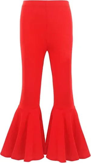 Little Baby Girls Leggings Fashion Ruffle Stretch Bell Bottom Flare Pants High Waist Yoga Trousers