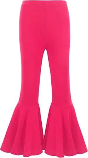 Little Baby Girls Leggings Fashion Ruffle Stretch Bell Bottom Flare Pants High Waist Yoga Trousers