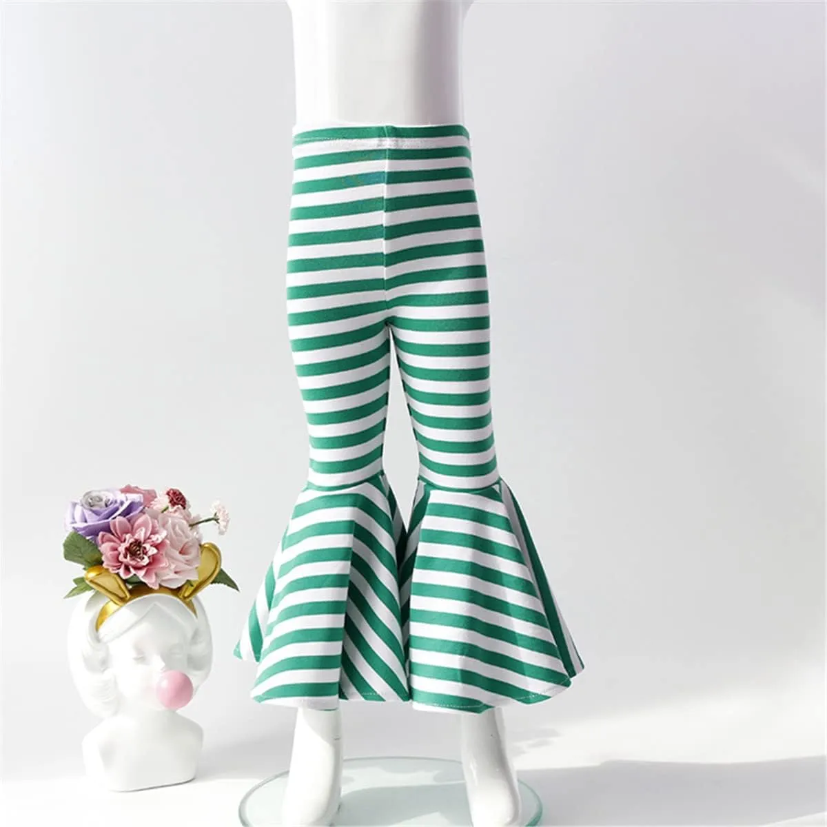 Little Baby Girls Leggings Fashion Ruffle Stretch Bell Bottom Flare Pants High Waist Yoga Trousers