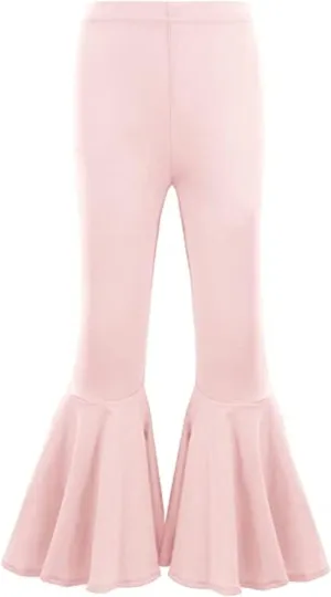 Little Baby Girls Leggings Fashion Ruffle Stretch Bell Bottom Flare Pants High Waist Yoga Trousers