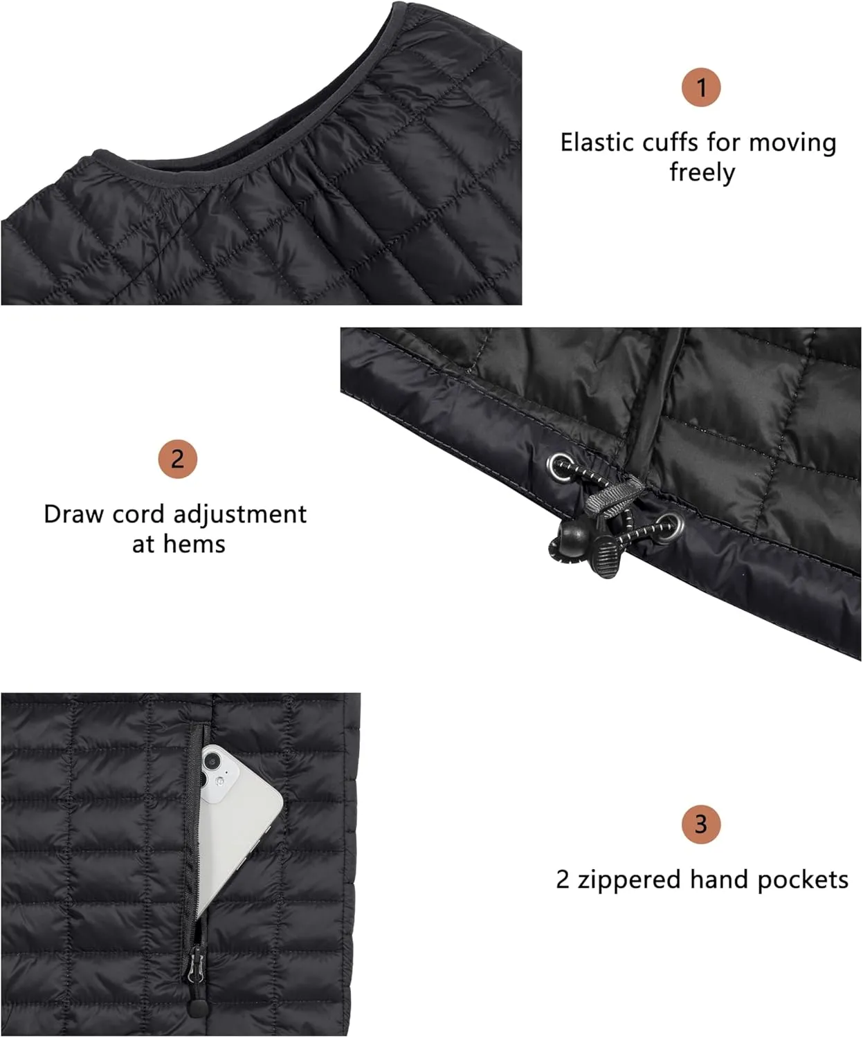 Little Donkey Andy Men's Puffer Vest, Lightweight Warm Sleeveless Jacket for Hiking Travel Golf
