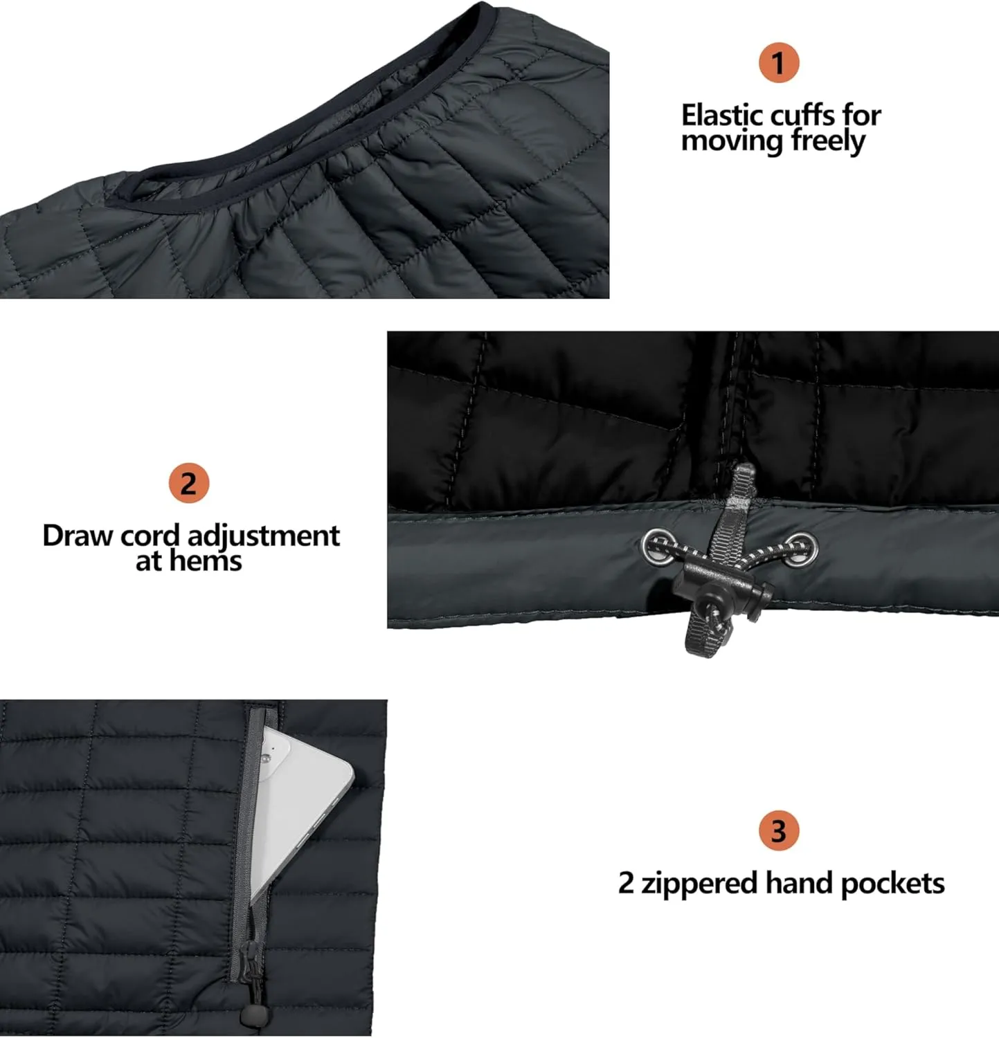 Little Donkey Andy Women's Puffer Vest, Lightweight Warm Sleeveless Jacket for Hiking Travel Golf
