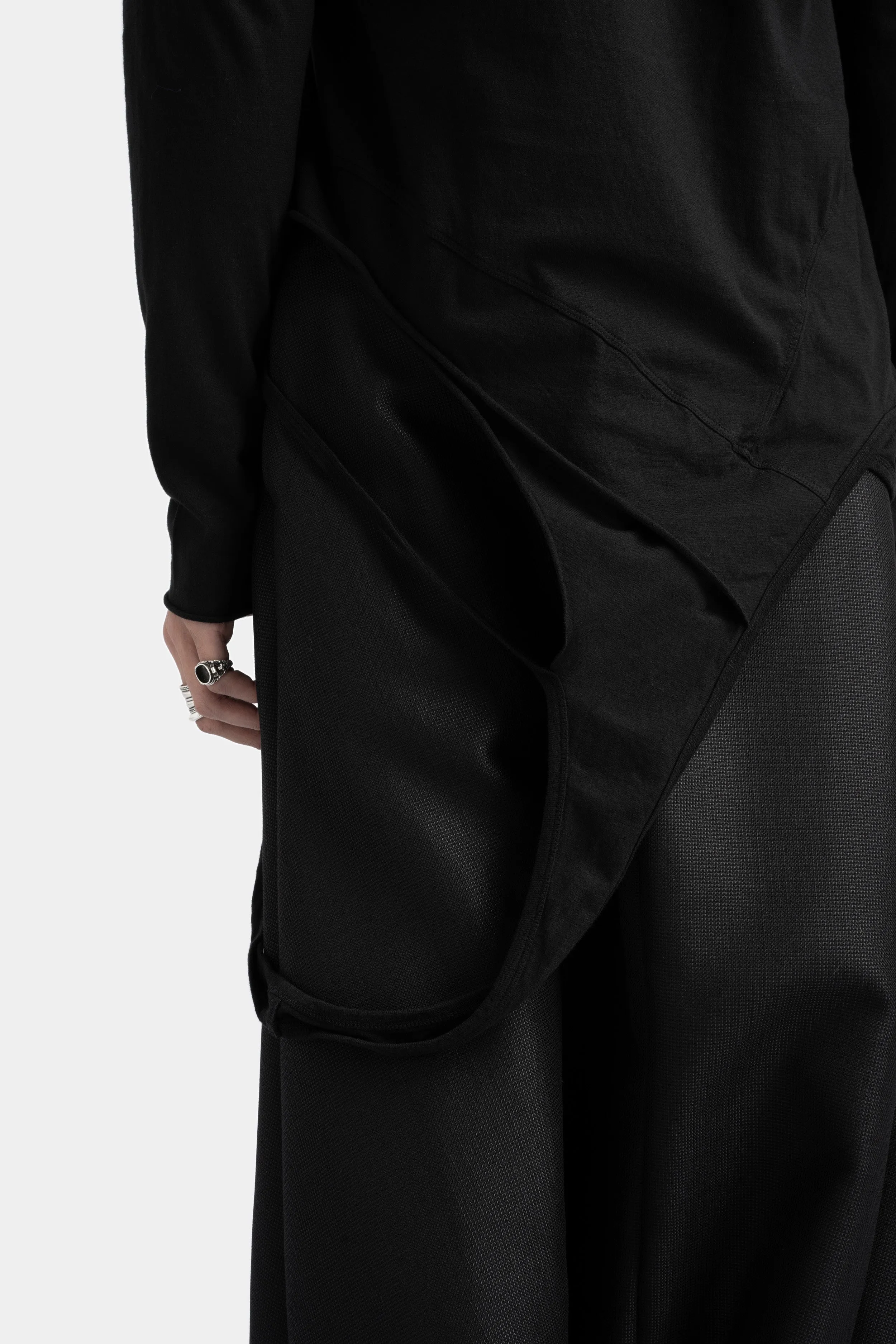 Long sleeve straps T-Shirt, Black