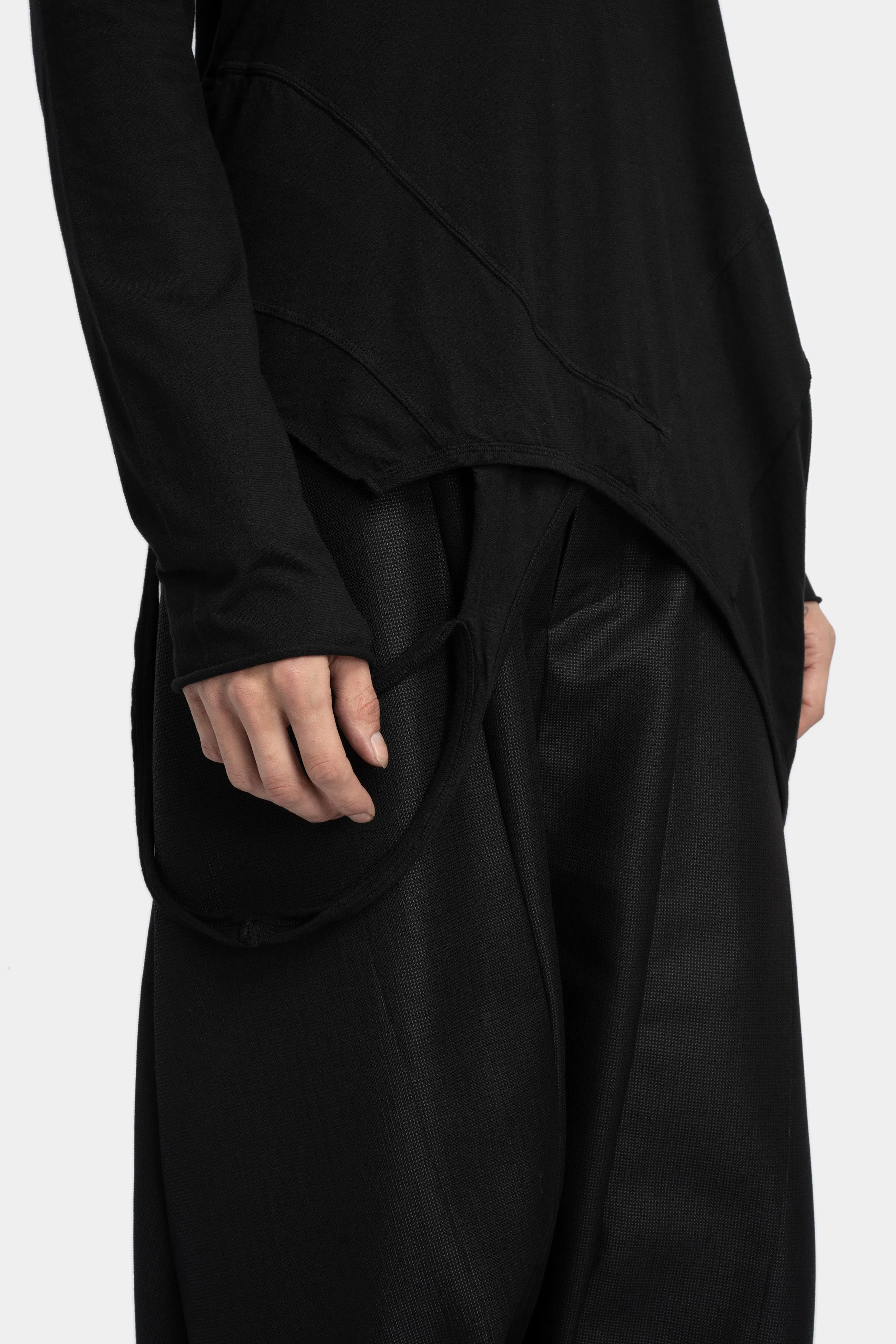Long sleeve straps T-Shirt, Black