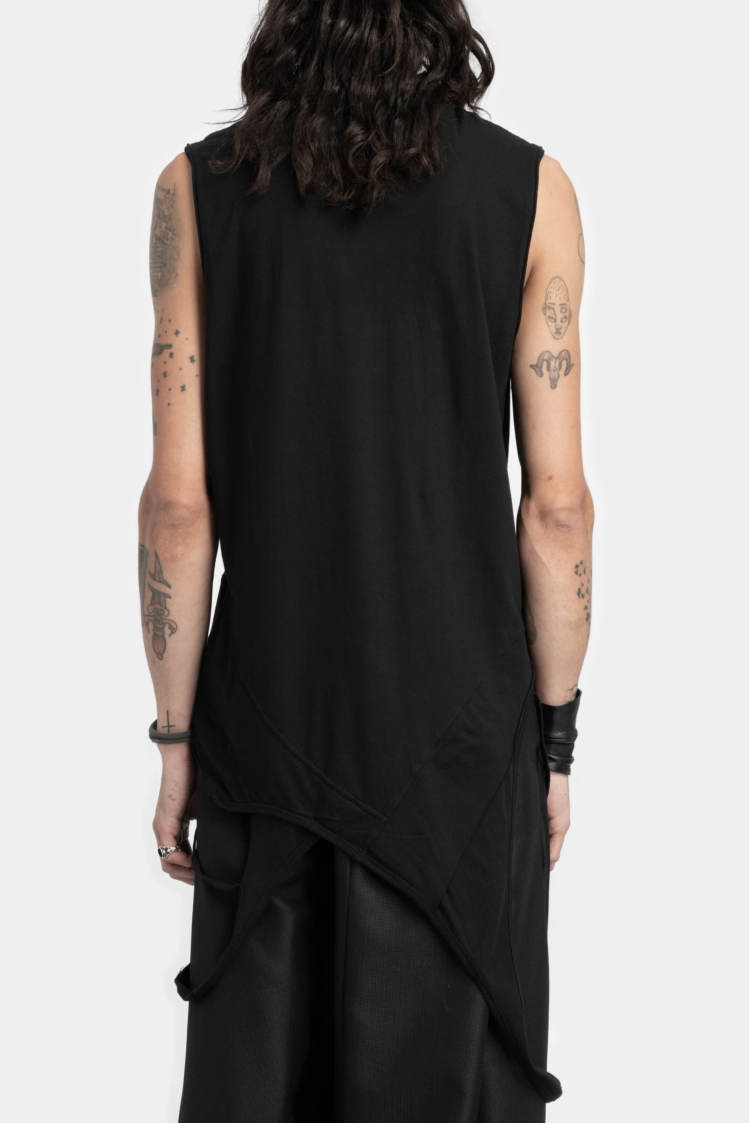 Long sleeve straps T-Shirt, Black