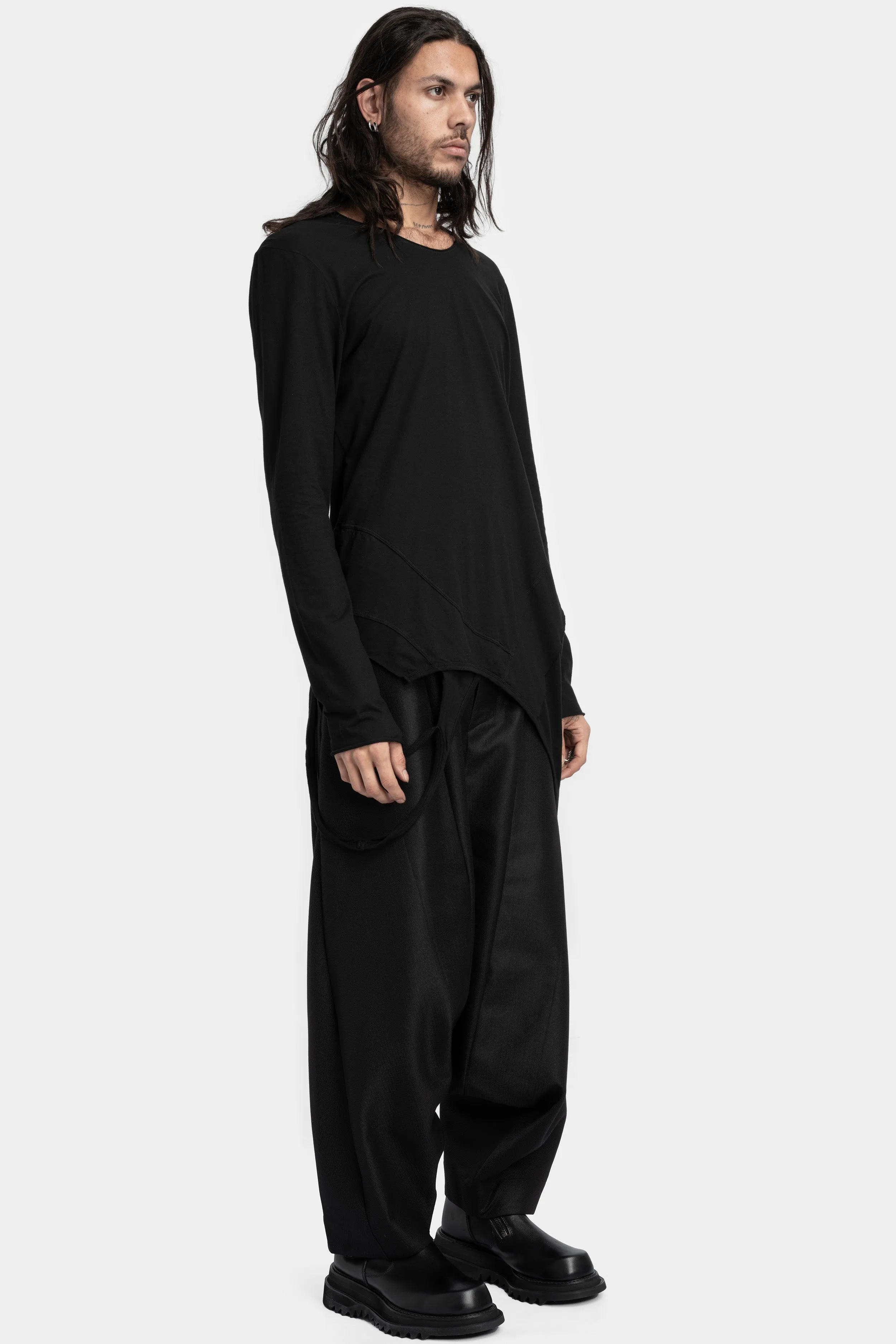 Long sleeve straps T-Shirt, Black