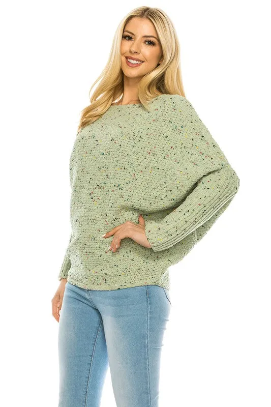 Loose Pullover Knit Multi Color Sweater