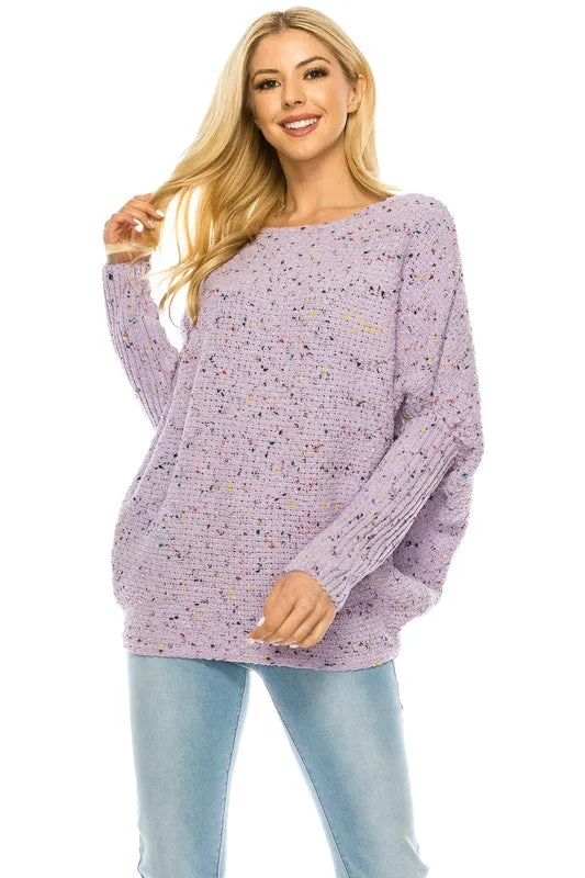 Loose Pullover Knit Multi Color Sweater