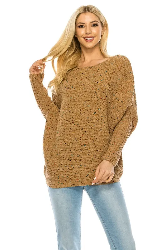 Loose Pullover Knit Multi Color Sweater
