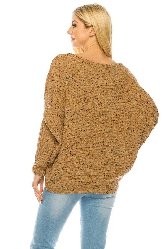 Loose Pullover Knit Multi Color Sweater