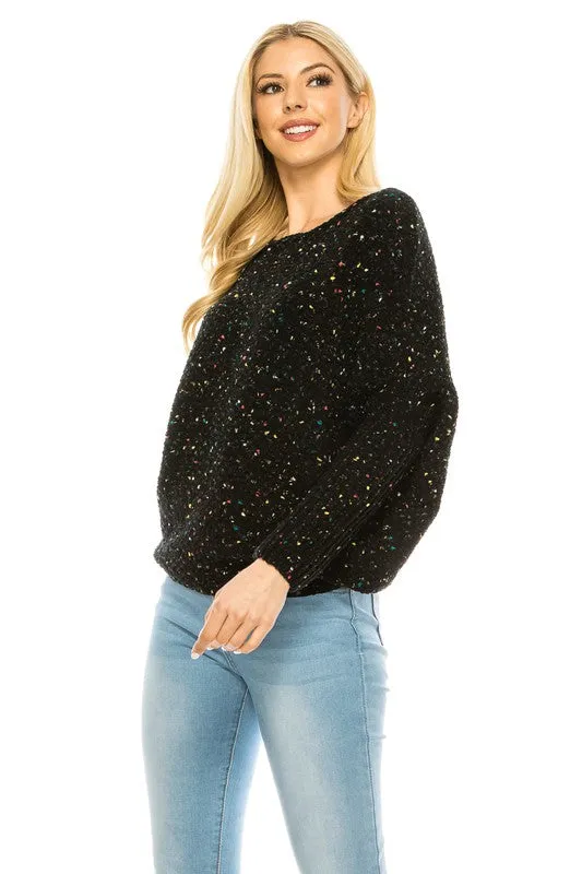 Loose Pullover Knit Multi Color Sweater