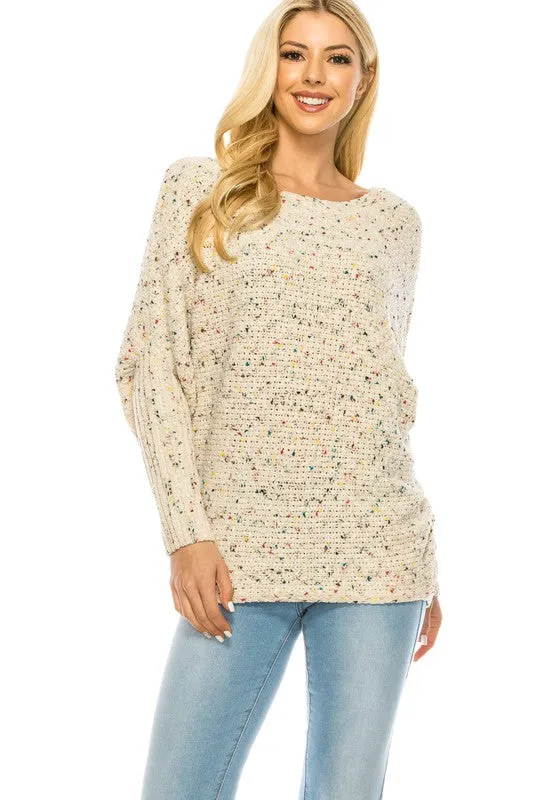Loose Pullover Knit Multi Color Sweater