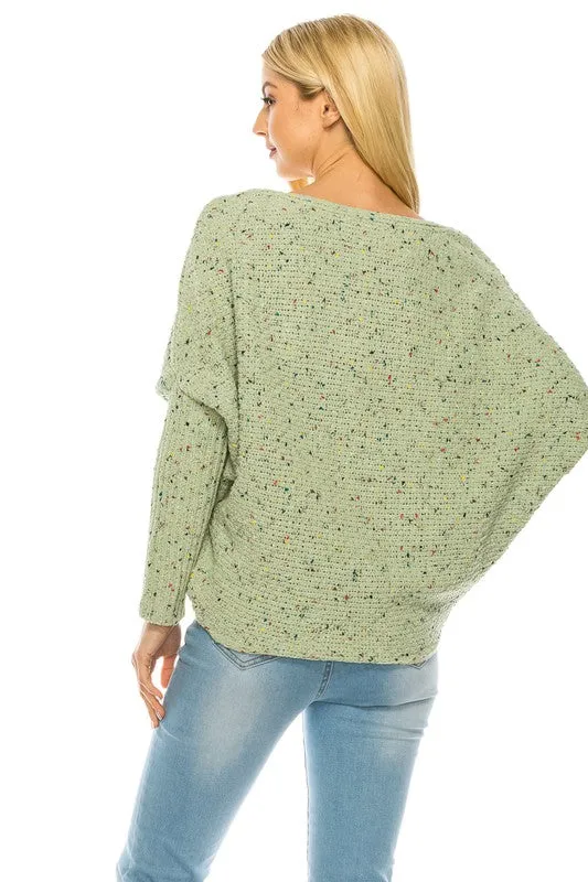 Loose Pullover Knit Multi Color Sweater