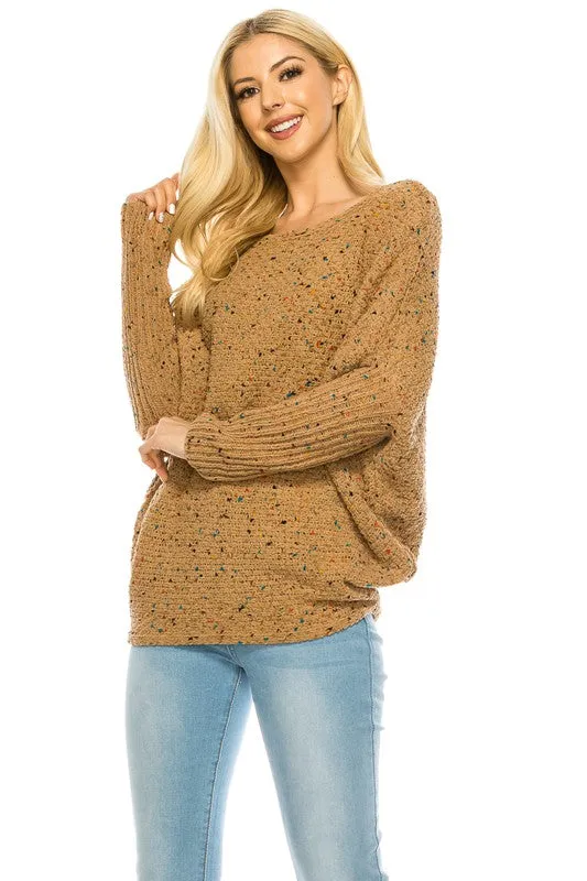 Loose Pullover Knit Multi Color Sweater