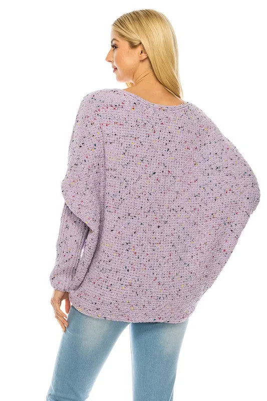 Loose Pullover Knit Multi Color Sweater