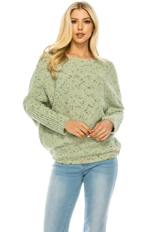 Loose Pullover Knit Multi Color Sweater