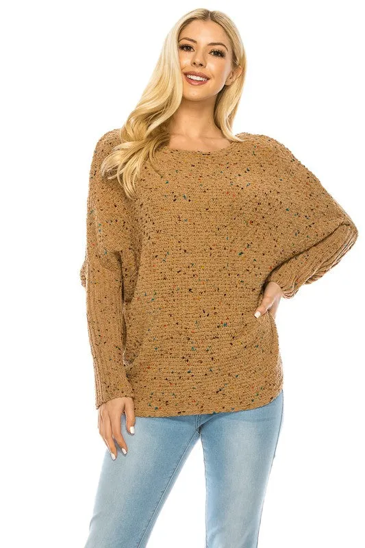 Loose Pullover Knit Multi Color Sweater