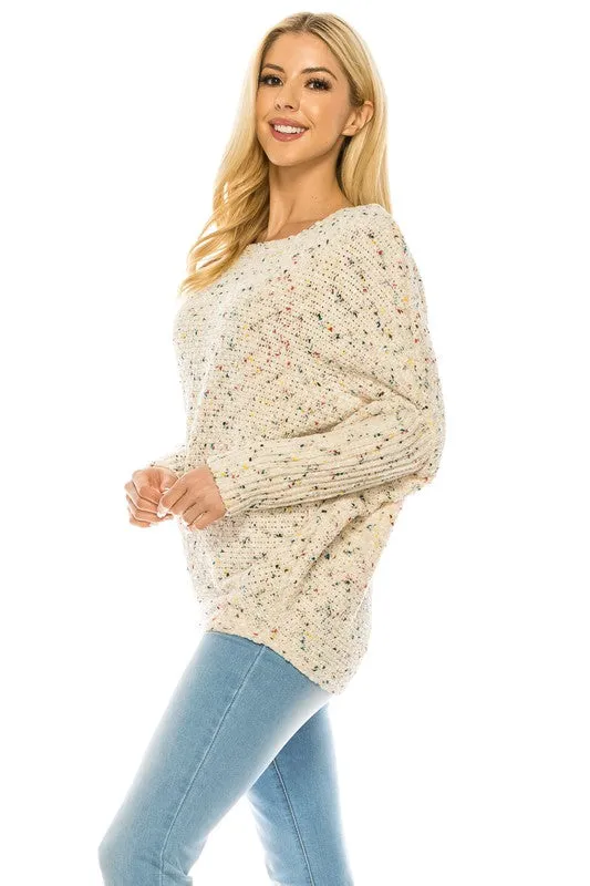 Loose Pullover Knit Multi Color Sweater
