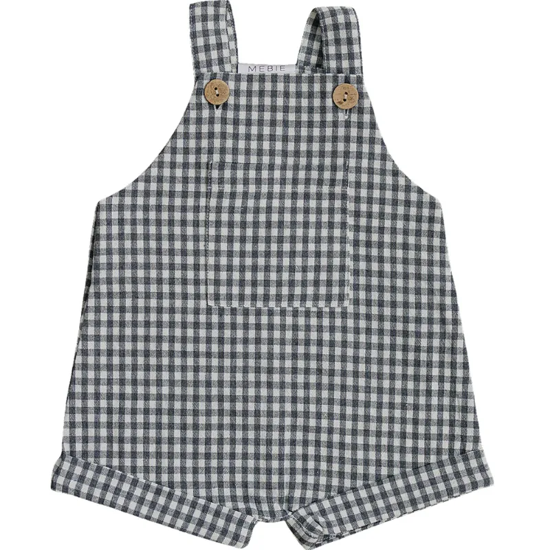 Mebie Baby - Linen Shorts Overalls in Gingham