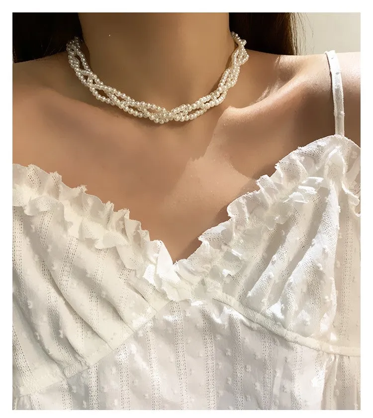 Multi-layer Stringed Pearls Necklace