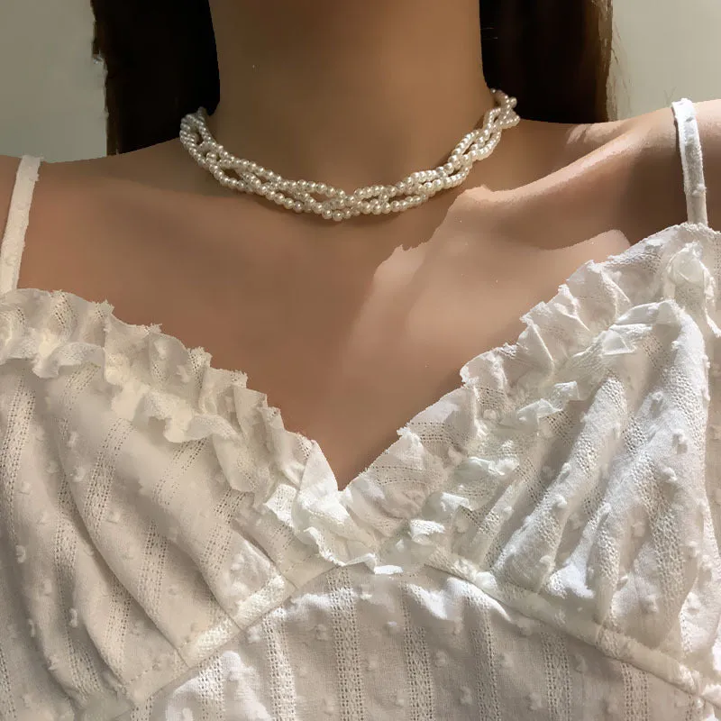 Multi-layer Stringed Pearls Necklace