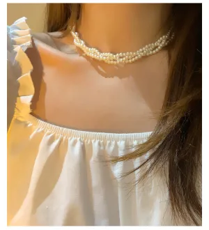 Multi-layer Stringed Pearls Necklace