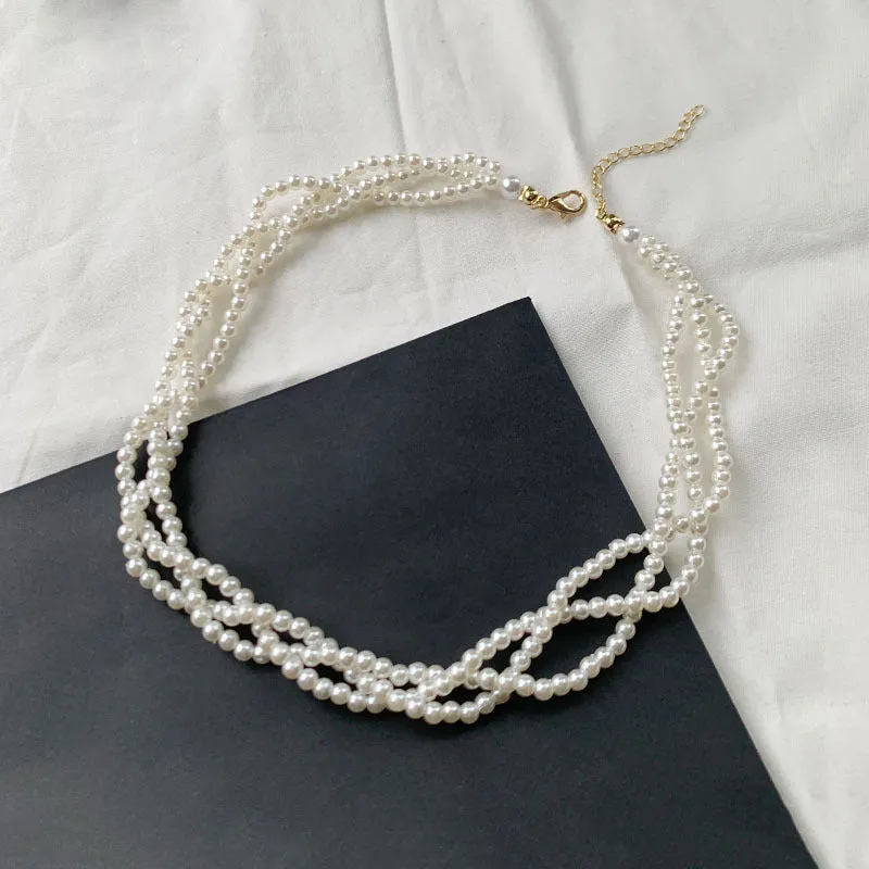 Multi-layer Stringed Pearls Necklace