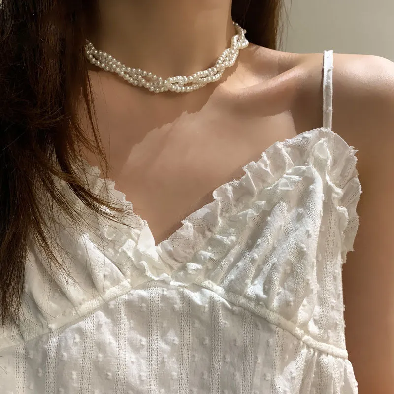 Multi-layer Stringed Pearls Necklace