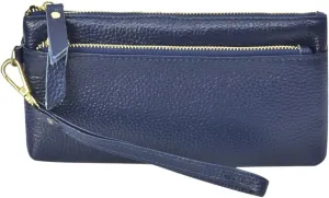 NGIL Genuine Leather Wristlet RFID Blocking Wallet, Zippered Wristlet Wallets for Women