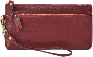NGIL Genuine Leather Wristlet RFID Blocking Wallet, Zippered Wristlet Wallets for Women
