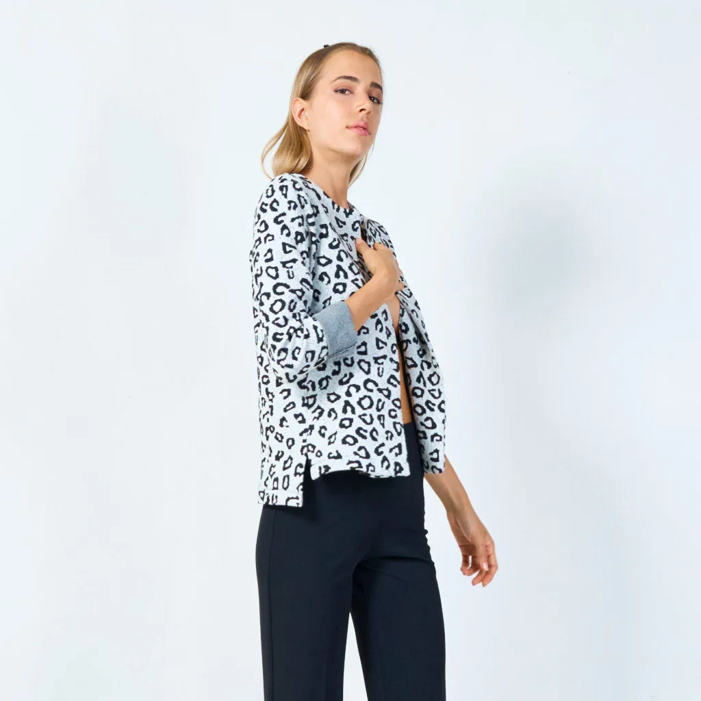 Open front leopard print cardigan wholesale