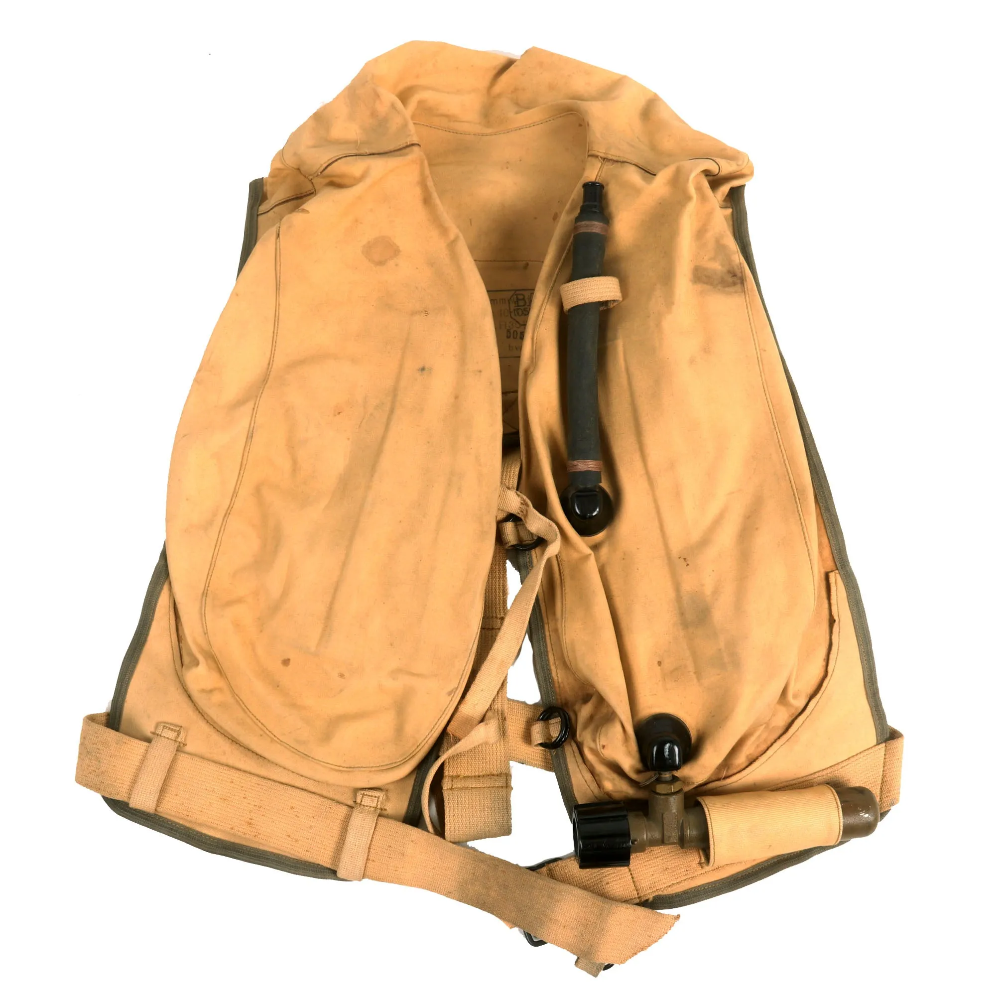 Original Rare German WWII Luftwaffe Life Vest Type 10-30 B-2 by Auer-Gesellschaft AG, Werk Oranienburg