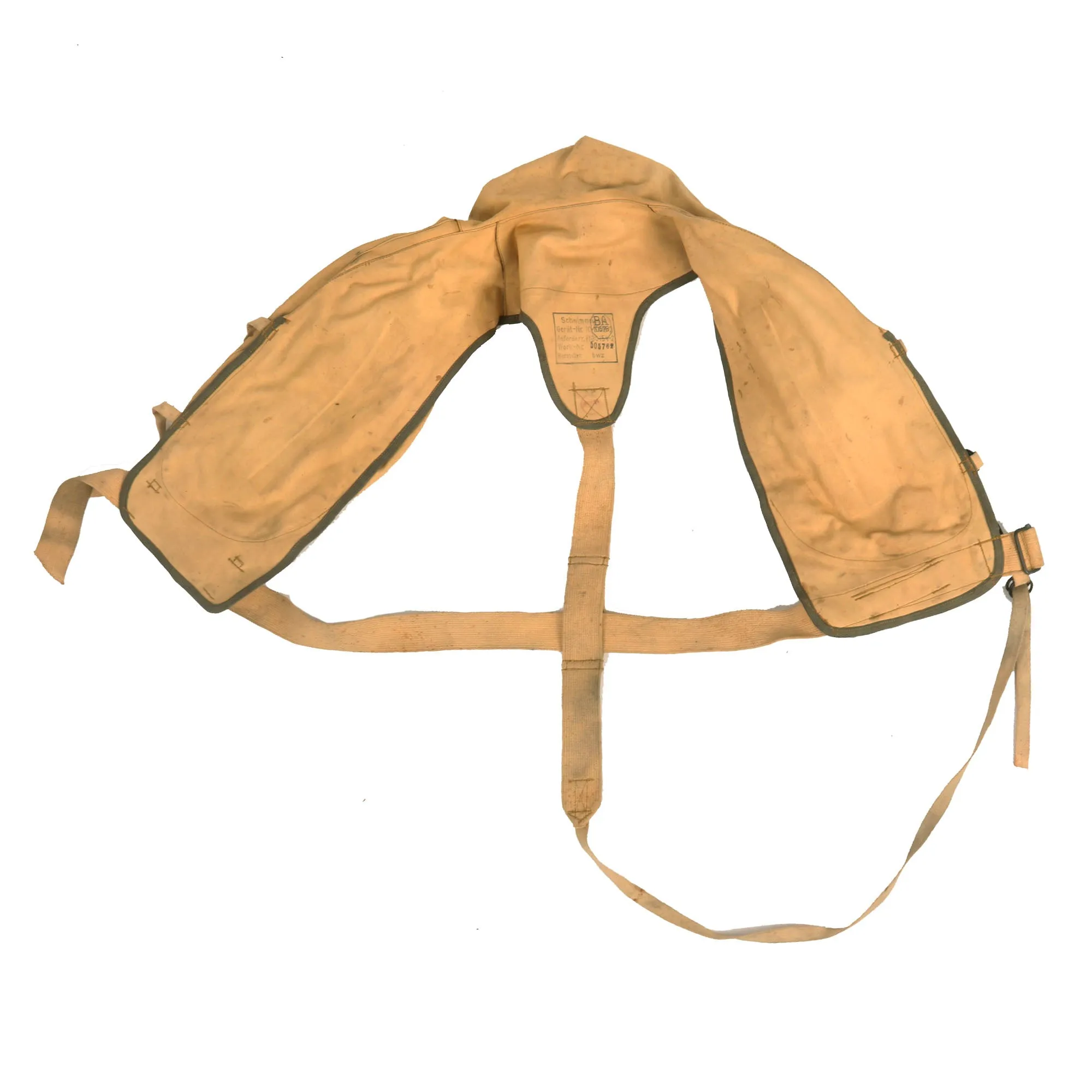 Original Rare German WWII Luftwaffe Life Vest Type 10-30 B-2 by Auer-Gesellschaft AG, Werk Oranienburg
