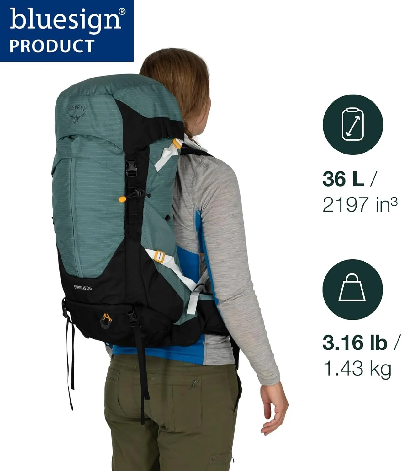 Osprey Sirrus 36L Women's Hiking Backpack, Elderberry Purple/Chiru Tan