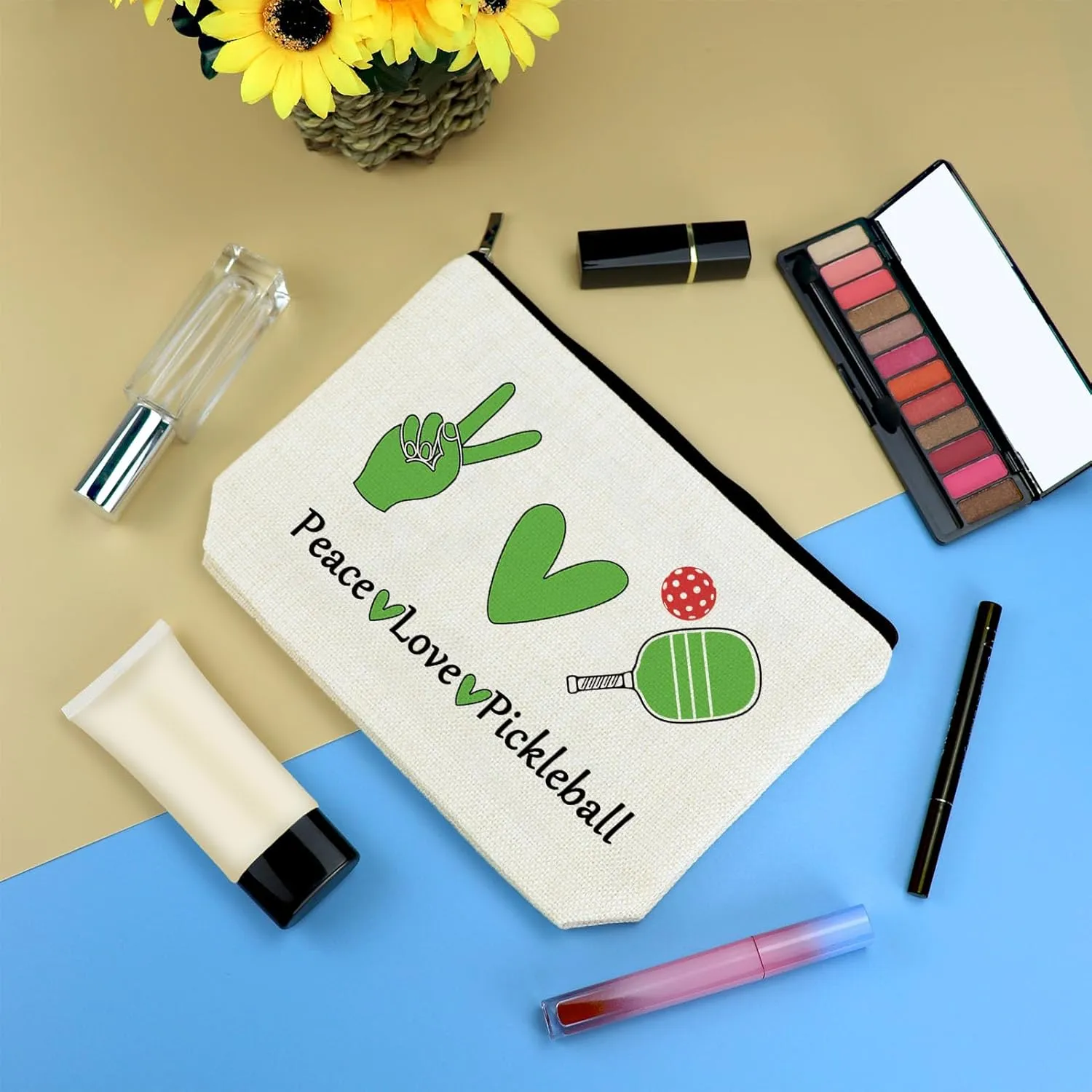 Pickleball Lover Gifts for Women Makeup Bag Pickleball Gift for Pickleball Player Cosmetic Bag Pickleball Girl Gifts Pickleball Friends Gifts Christmas Birthday Gift for Pickleball Lover Player