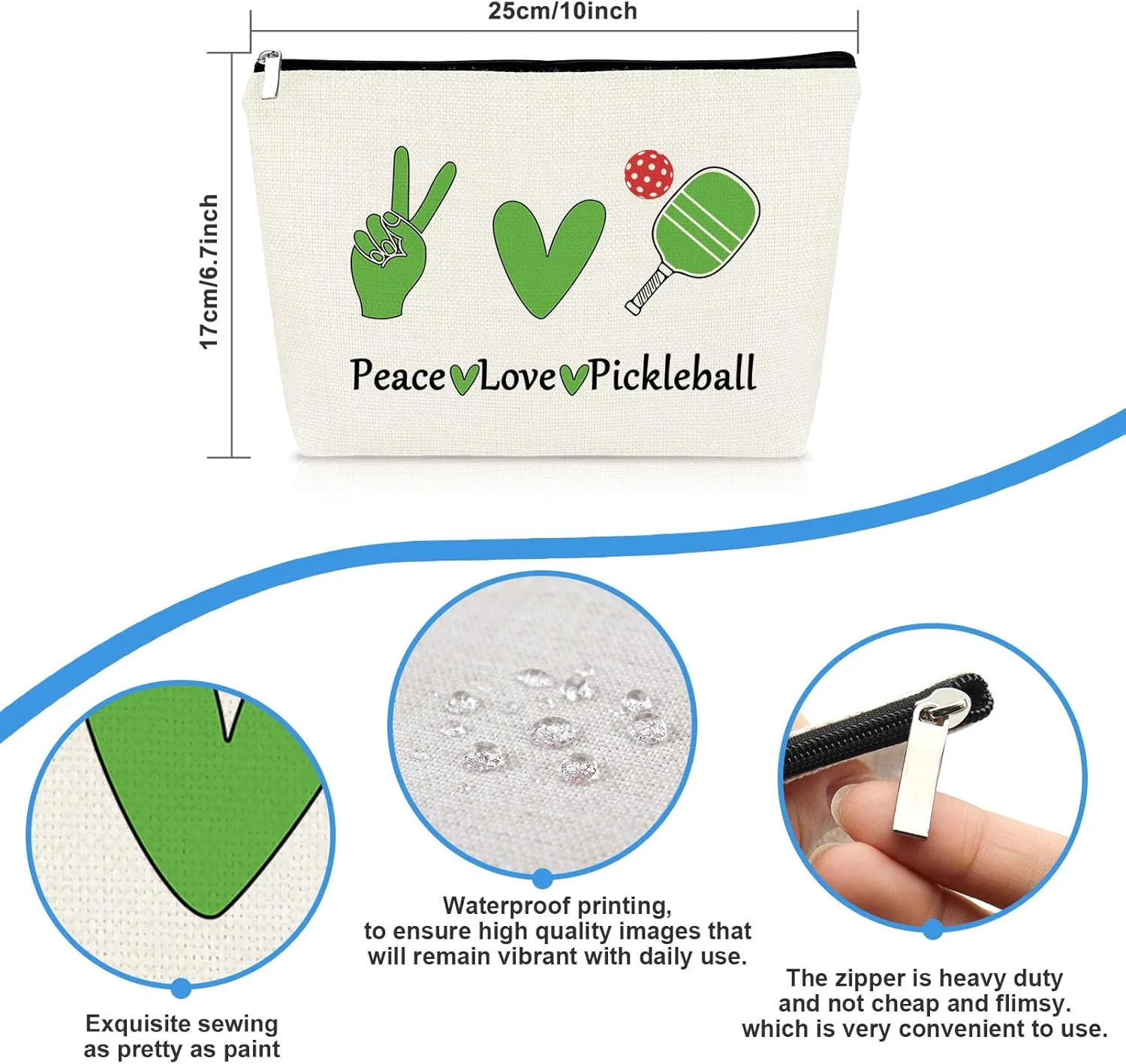 Pickleball Lover Gifts for Women Makeup Bag Pickleball Gift for Pickleball Player Cosmetic Bag Pickleball Girl Gifts Pickleball Friends Gifts Christmas Birthday Gift for Pickleball Lover Player