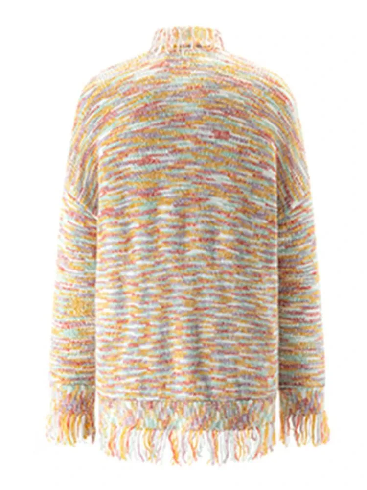 Pre Order:  Fringed Heart Buttons Loose Sweater