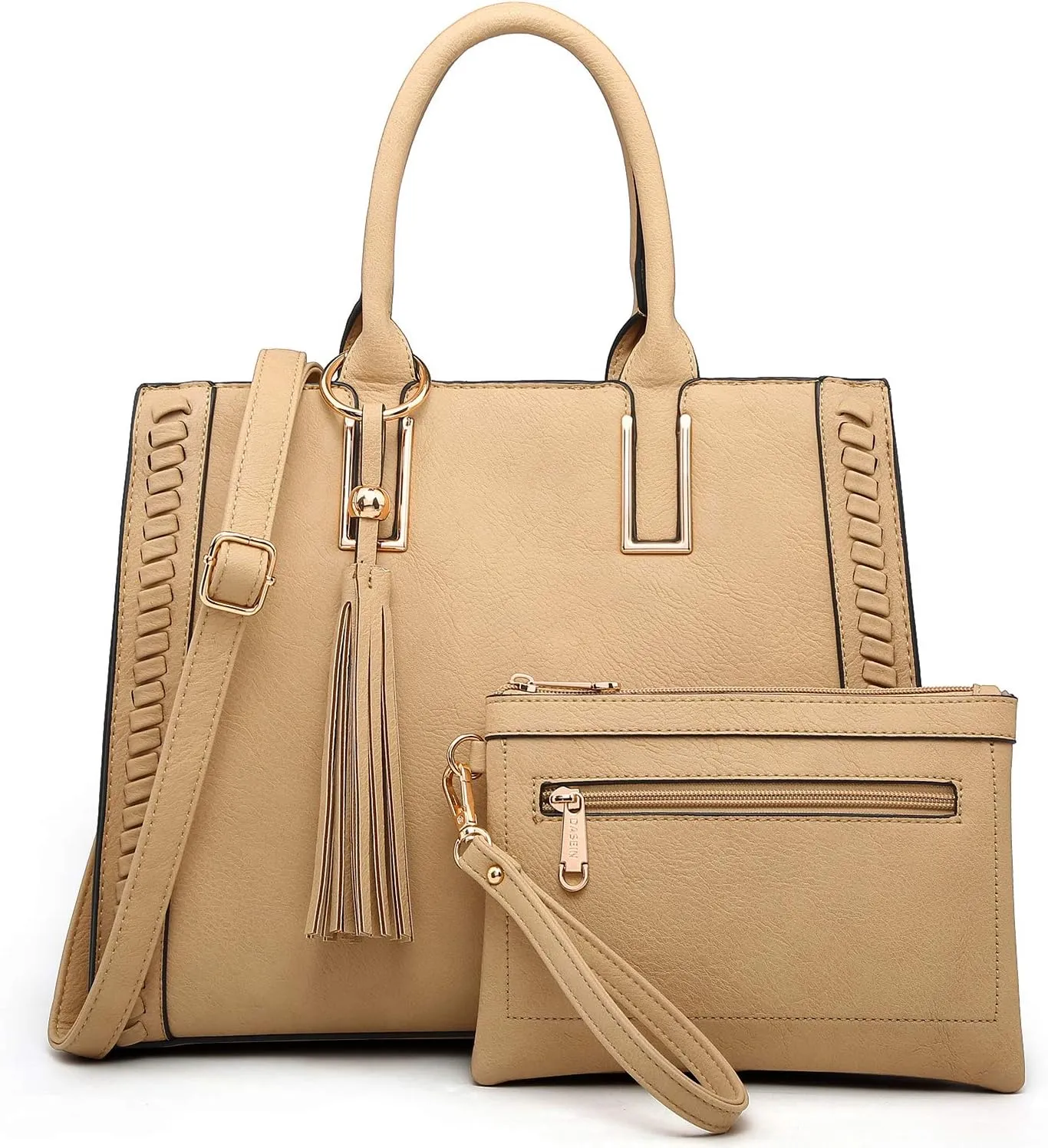 Purses Handbags for Women Satchel Vegan Leather Shoulder Bags Work Tote for Ladies with Matching Clutch (Turquoise)