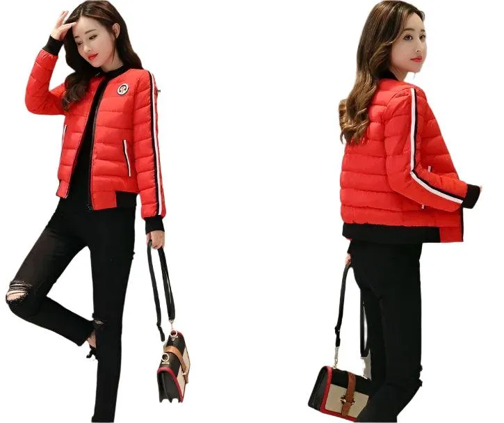 Quilted Cotton Women's Bomber Jacket: Padded Short High-Quality Winter Essential Parka Coat