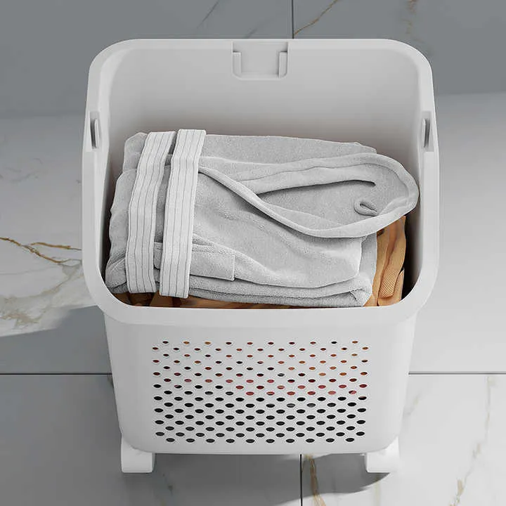 Rmier Large Capacity Plastic Handle Wheels Multi-layer Detachable Multi-layer Removable Home Storage Basketعجلات بمقبض من البلاستيك سعة كبيرة Rmier متعددة الطبقات قابلة للفصل وطبقات متعددة قابلة للإزالة في المنزل