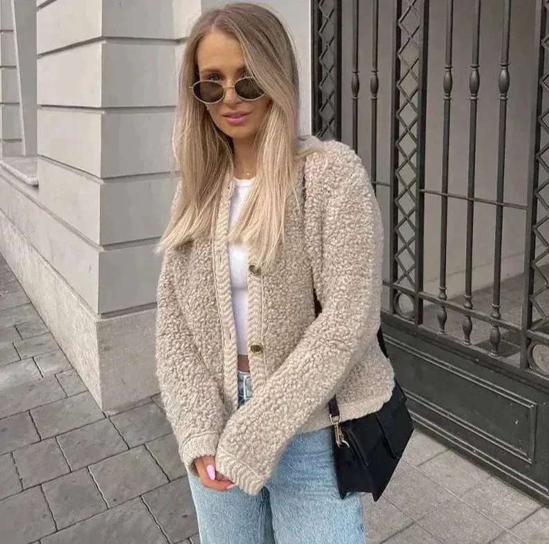 Shaira | Women's Plush Winter Cardigan - Chic, Elegant, and Cozy Layering Essential