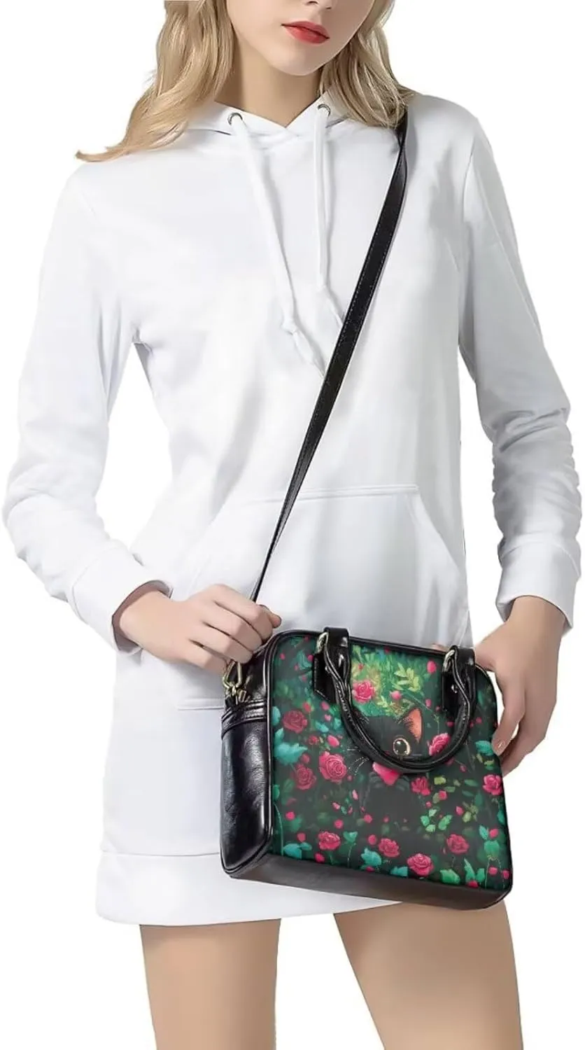 Shoulder Bag for Women Travel Leather Saddle Purse Zippered Wallet 3 Pcs