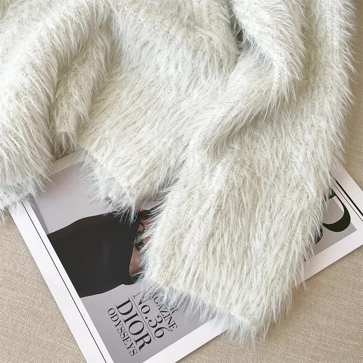 Solid Color Soft Furry Sweater