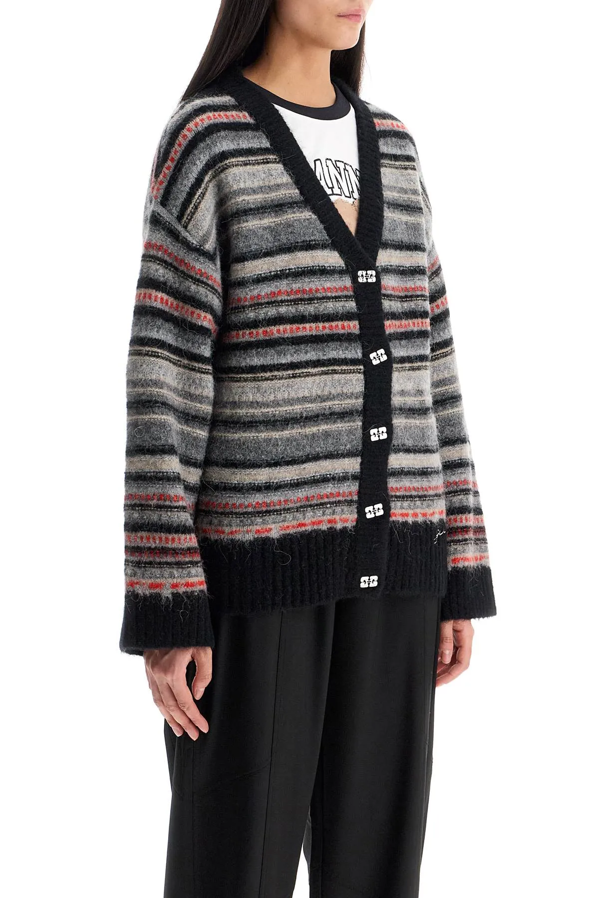 STRIPED BOXY CARDIGAN