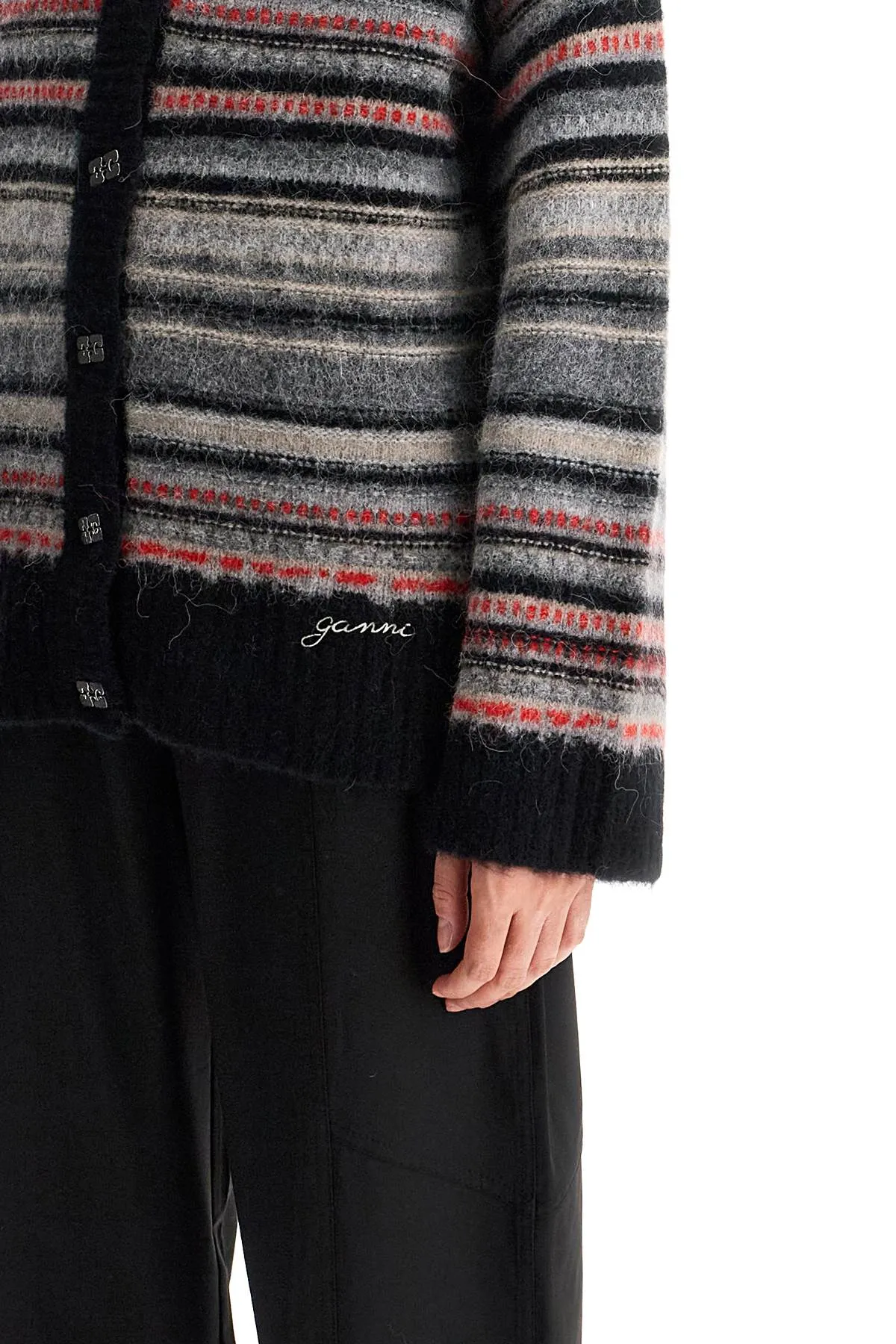 STRIPED BOXY CARDIGAN